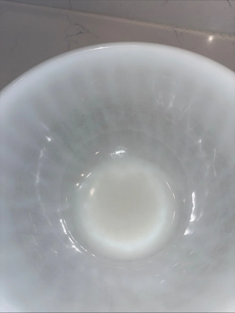 Fire King White Swirl Milk Glass Mixing Bowl